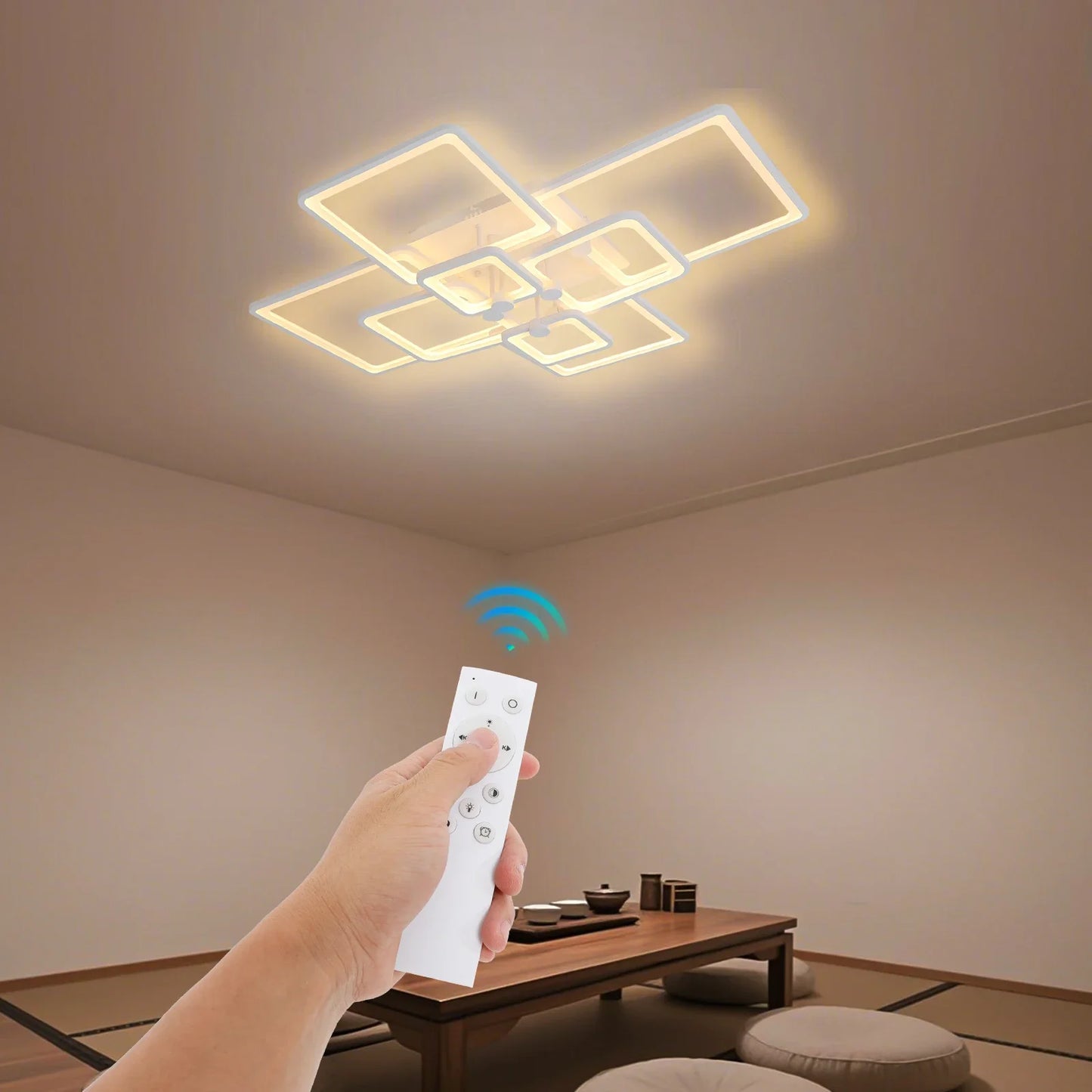 8-Head Ceiling Light, AC100-265V LED Ceiling Light with Remote Control, Dimming Ceiling Light Fixture Indoor