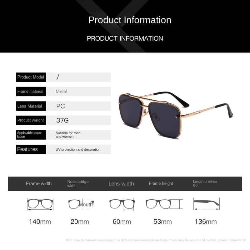 New Gradient Square Vintage Sunglasses For Men Women Luxury Sun Glasses Fashion Male Driving Fishing Eyewear UV400 Óculos De Sol
