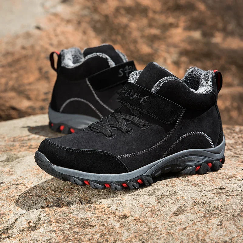 Waterproof Winter Men Boots Suede Warm Snow Outdoor Sneakers Boots Men Work Casual Shoes High-top Non-slip Ankle Boots