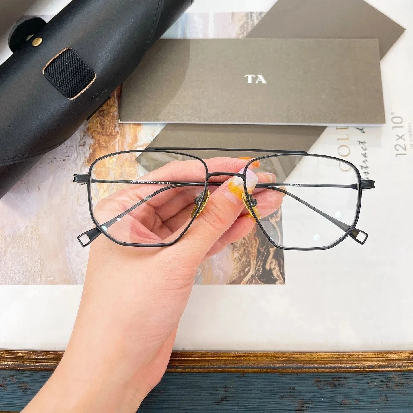 Original For LIANGCHENDIT DT LANCIER DLX115A Alloy Frame Men Sunglasses Casual Classic UV Dark Green Lens Women Couple Eyewear