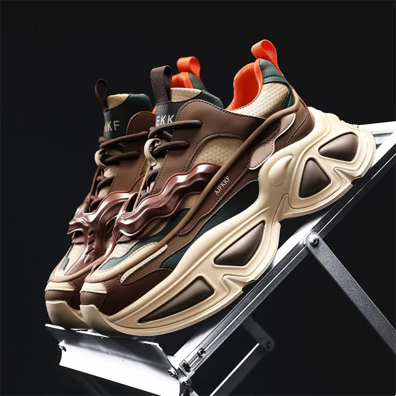 Sneakers For Men British Style Athletic Sneakers Male Sport Walking Sneaker Men Street Style Platform Shoes Male 2024