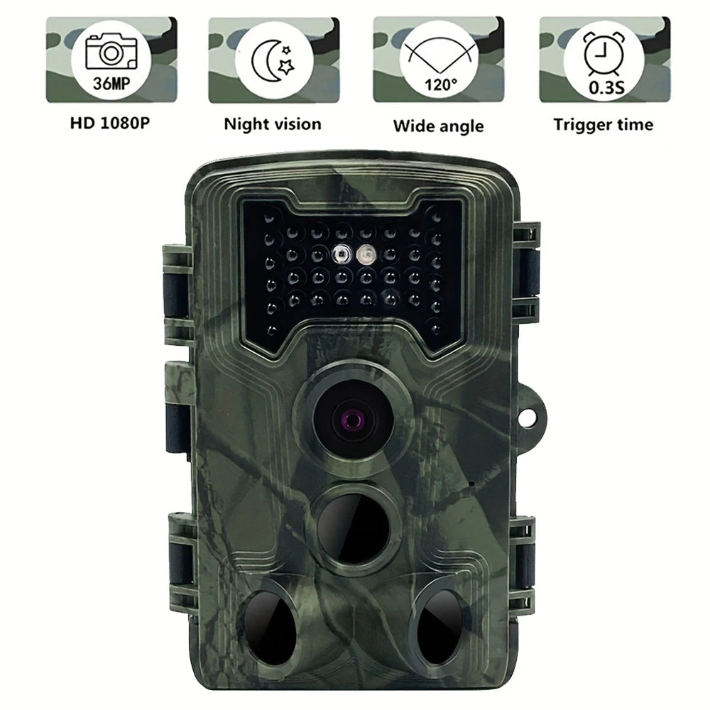 Hunting Trail Camera 36MP 1080P Night Vision Wildlife Camera With Motion Activated Outdoor Trail Cam Trigger Wildlife Scouting