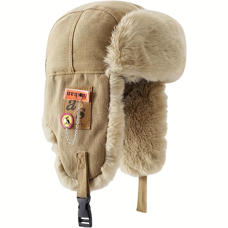 New winter hat, Lei Feng hat, warm cotton hat, thick ear protection, cold proof, with ear cover, pilot hat.