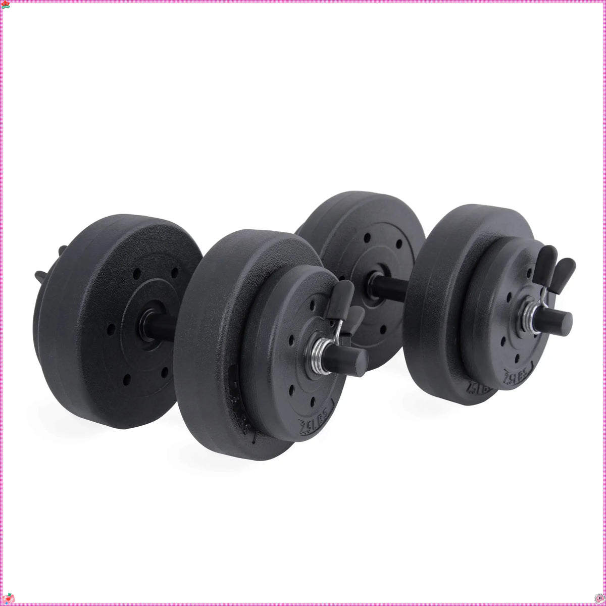 Space Saving 40lb Adjustable Dumbbell Set with Case - Vinyl Weights for Home Gym & Strength Training