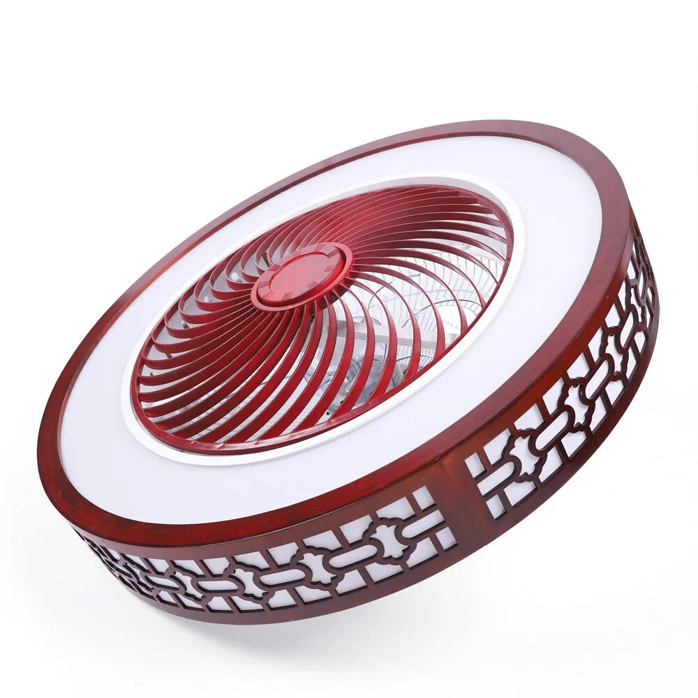 22" LED Ceiling Fan Light Chandelier Fan Lamp w/Remote Control Semi Flush Mount