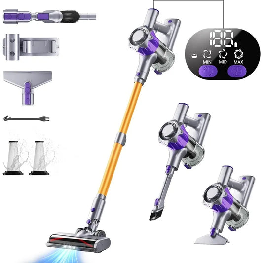 Cordless Vacuum Cleaner,450W 40Kpa Powerful Stick Vacuum,Up to 50Mins Rechargeable Battery,Vacuum Cleaners Anti-Tangled Handheld