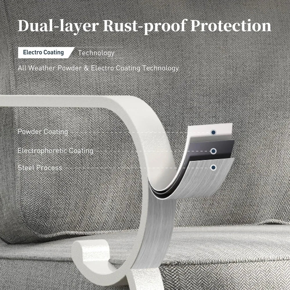 4 Piece Metal Outdoor Patio Furniture Set, Patio Conversation Sets 1 2-Seater Sofa, 2 Single Sofa with 5.75" Extra Thick Cushion