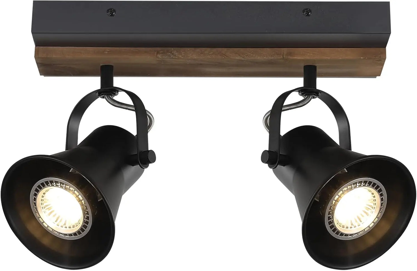 2-Light Black Track Lighting Kit - Modern Farmhouse Semi-Flush Mount w/ Rotatable Heads for Kitchen, Living Room & Bedroom