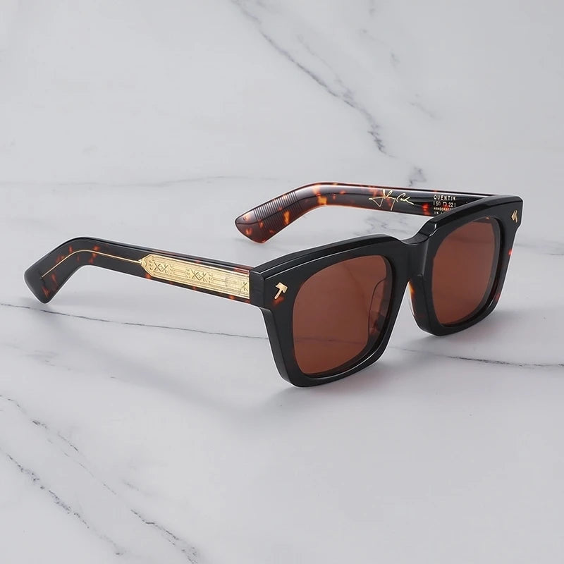 Japan Hand Made Thick Acetate Man Sunglasses  QUENTIN Sun Glasses Outdoor Square Fishing Driving Gafas Lentes De Sol Hombre