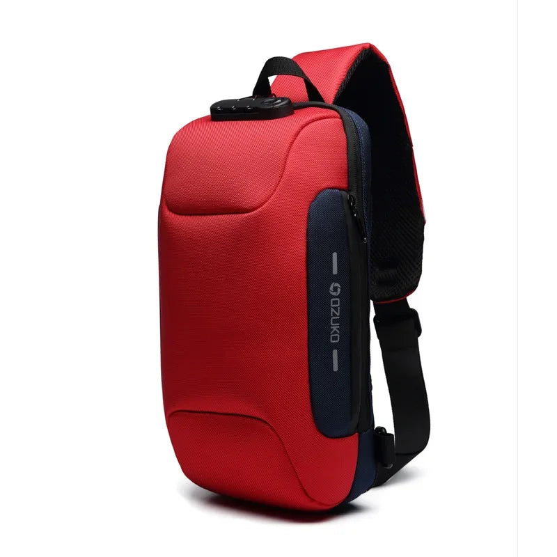 OZUKO 2024 Men's cross body bag Anti-theft Shoulder Messenger Bags Male Waterproof Short Trip Chest Bag Pack