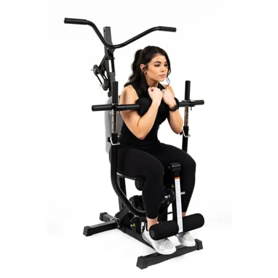 Core Home Fitness Full Body Workout Machine - Multi-Functional Home Gym Multi-Purpose Workout System in Black with Adjustable R