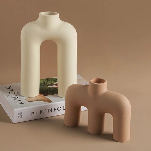 INS Ceramic Art Vase, Modern Simple Home Living Room Flower Arrangement, Advanced Sense Decorative Device, New