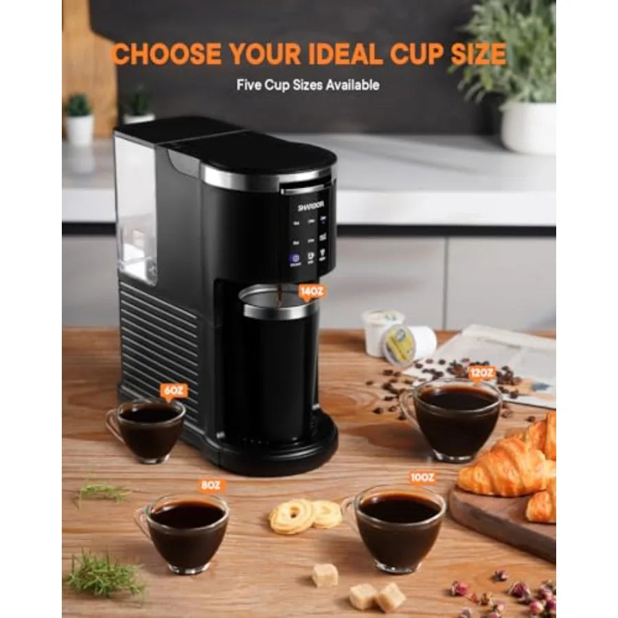 3 in 1 Single Serve Coffee Machine for Home and Office Use: Compatible with K Cups Ground Coffee and Teas Offers Adjustable Bre