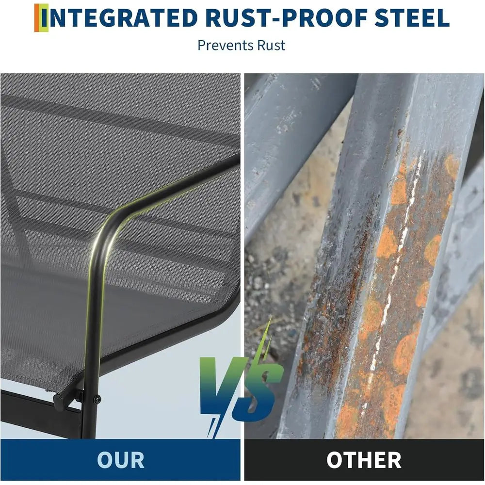 Rustproof Metal Patio Set: Loveseat, 2 Chairs, Glass Table for Outdoor Spaces