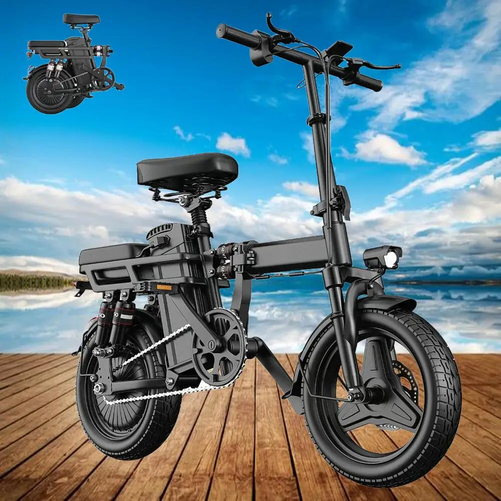 Electric Motorcycles Bike For Adults, 48V 20AH/15AH/10Ah Ebikes 500W Brushless Motor 14'' Tires Folding Electric Bicycles