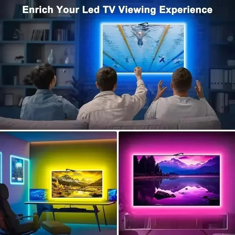 Smart Tv Led Backlight With Camera 5V Usb Rgbic Led Tv Screen Synchronized Ambilight 3.8M 5M App Remote Control For Gaming Room