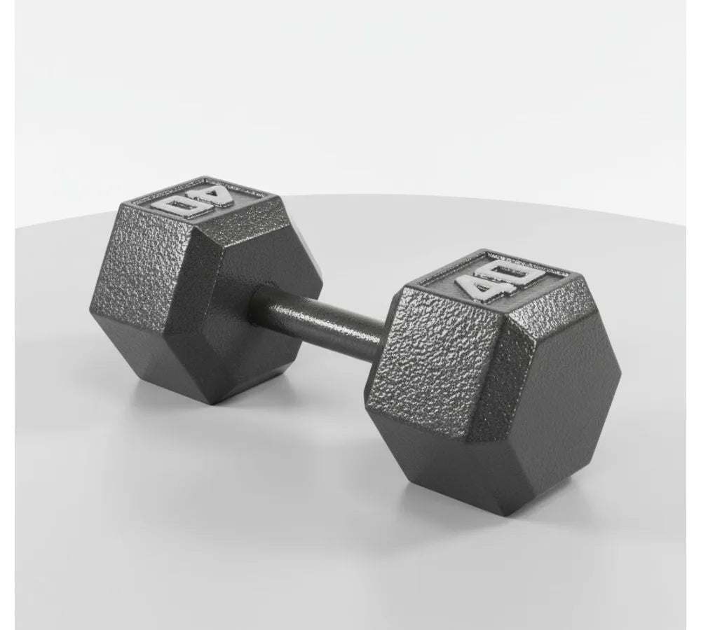 Hexagonal Cast Iron Dumbbells 3-100lbs - Non-Roll Design, Space Saving, Full Body Workout for Home Gym