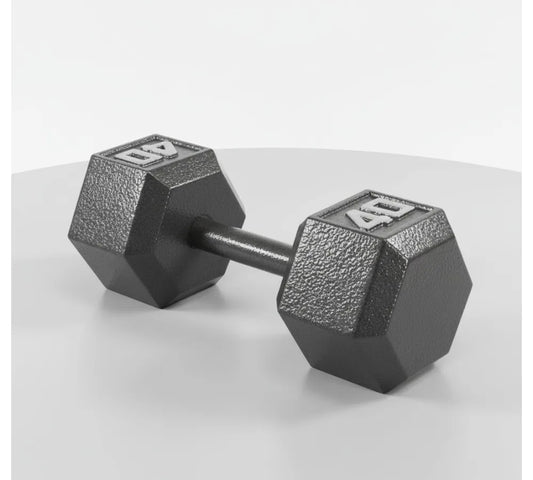 Hexagonal Cast Iron Dumbbells 3-100lbs - Non-Roll Design, Space Saving, Full Body Workout for Home Gym