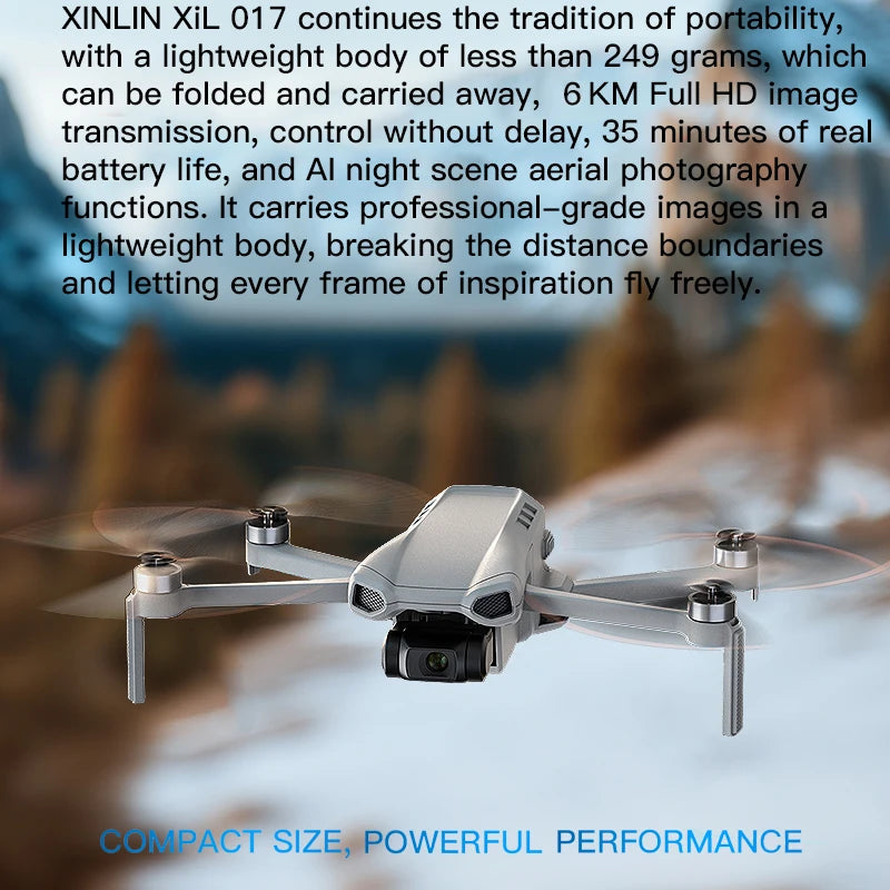 XINLIN XiL 017 Drone 4K HD Camera 3-Axis Gimbal Touch Screen 249g Ultralight design Brushless EIS Electronic RC Quadcopter Toys