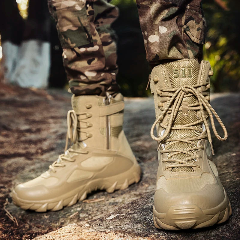 Winter Combat Training Boots Work Shoes Lightweight Mesh Breathable Military Tactical Boots 34-48 Plus Size Outdoor Hiking Boots