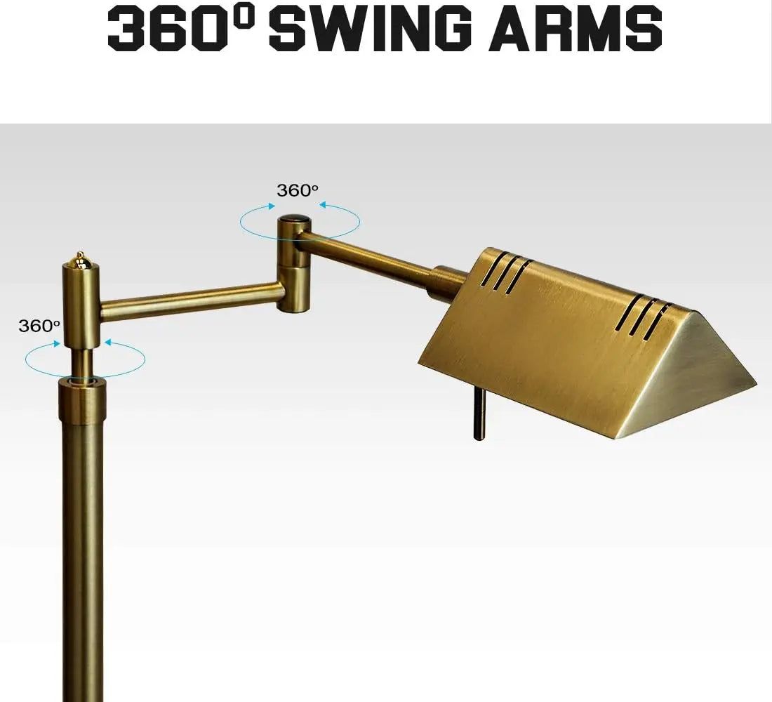 O’Bright Dimmable LED Floor Lamp, 12W, Full Range Dimming, 360° Swing Arms, Adjustable Height, for Reading, Sewing, Craft, ETL L