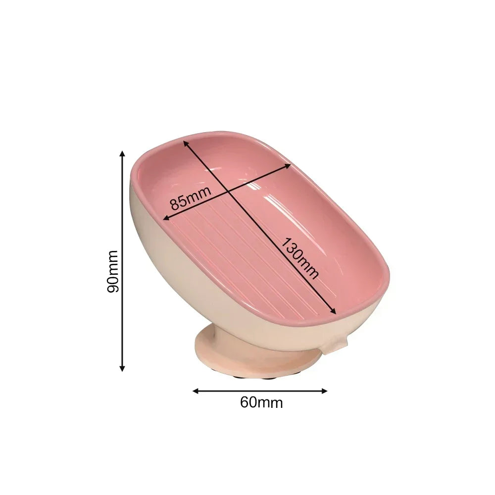 1pc Bathroom Washbasin Shelf  Soap Box Household Non Perforated Double-layer Drain Suction Cup Non Slip Oval Soap Holder