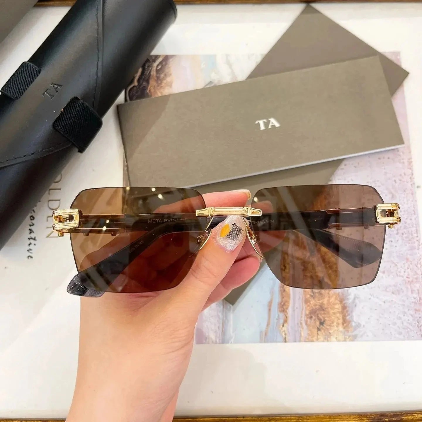 Original For LIANGCHENDIT DT META-EVO ONE DTS-147 Acetate Frame Men Sunglasses Gradient Driving Anti-Glare Women Couple Eyewear