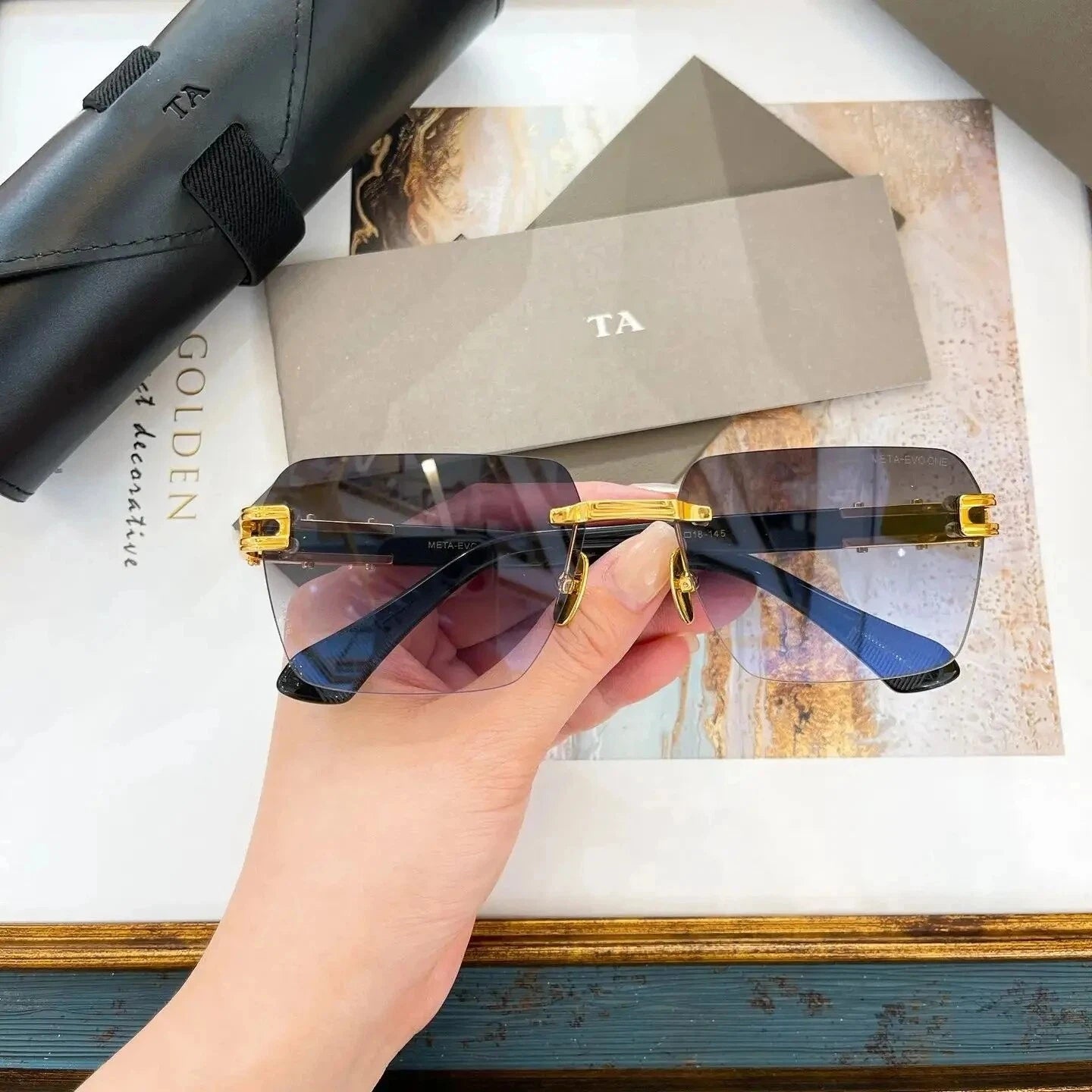 Original Factory For DIYTA DT META-EVO ONE DTS147-A With Brand Box Boundless Oversized Clear Lens Retro Men Women Sunglasses