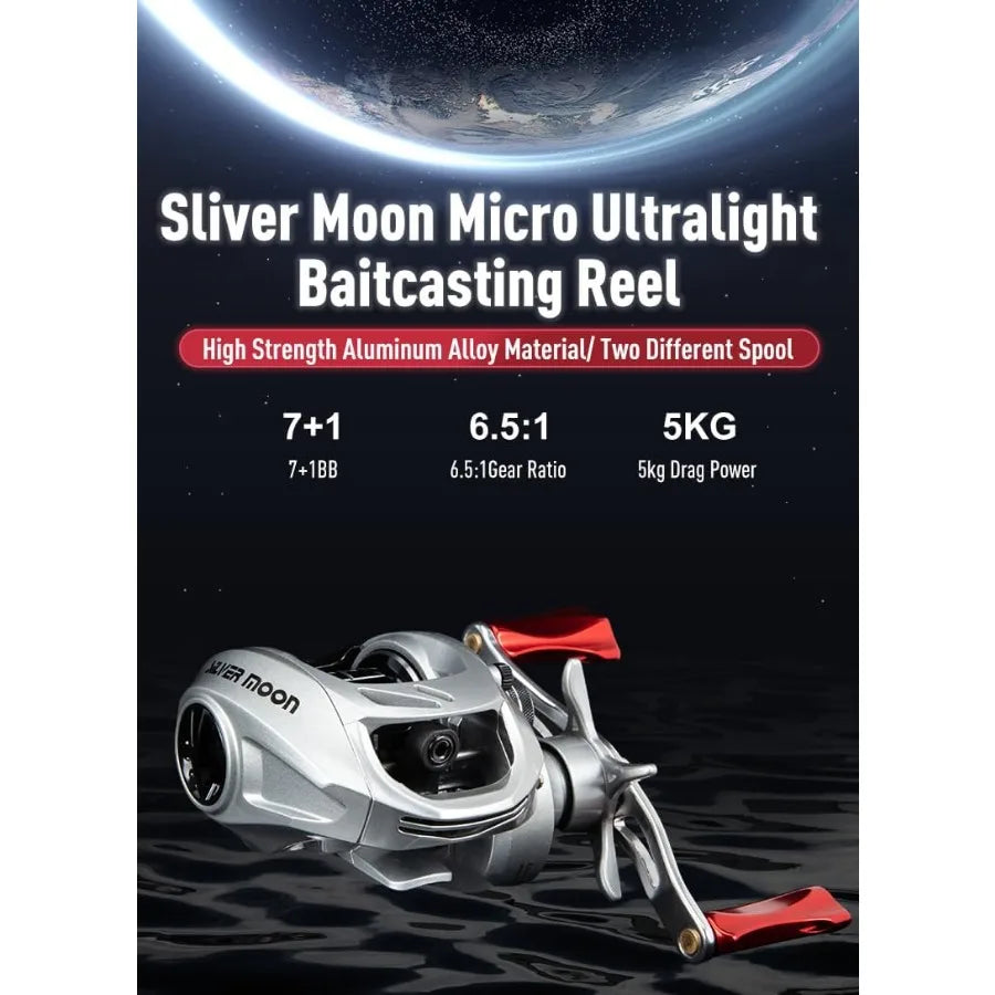 Ultra Light Fishing Baitcasting Reels with 6.5:1 and 7.1:1 Gear Ratio for Precision Casting in Angling Ideal for Freshwater and