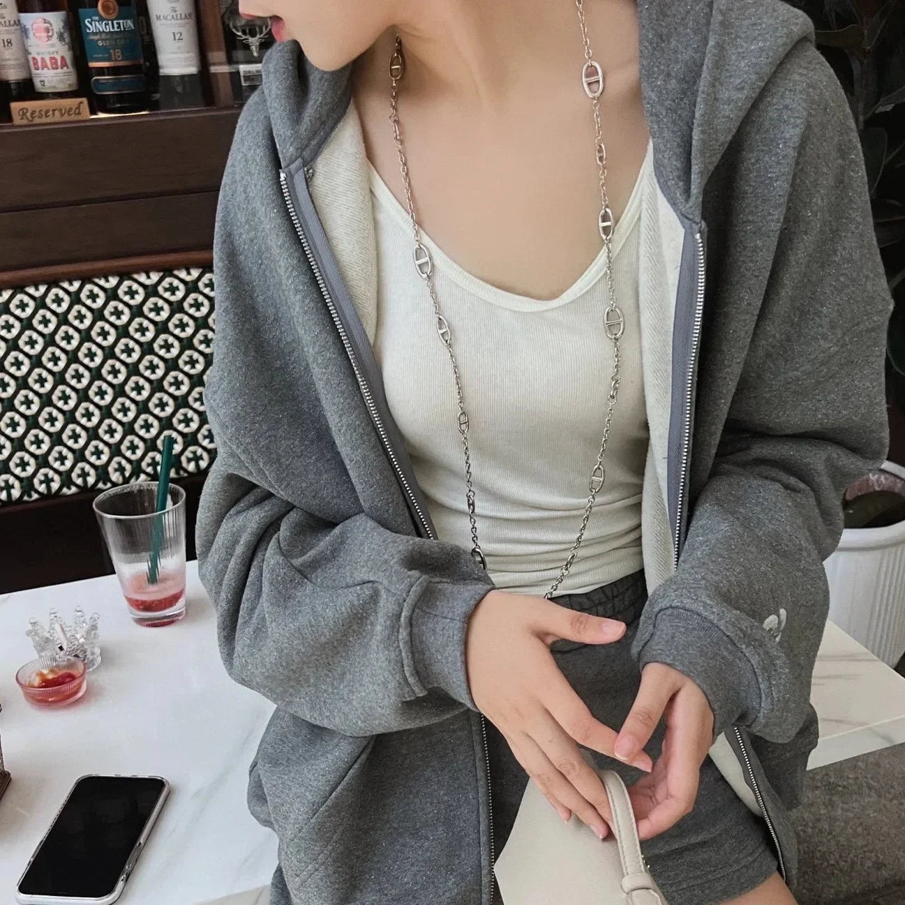 Fashionable Long Pig Nose Necklace Sweater Chain Non-fading Bag Shoulder Chain Summer Clothes Chain Jewelry O-Link Copper