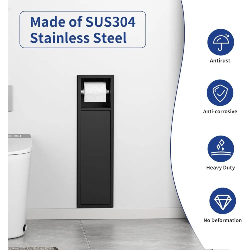 Stainless Steel Over-Mounted Toilet Paper Holder with Cabinet for Bathroom Renovation