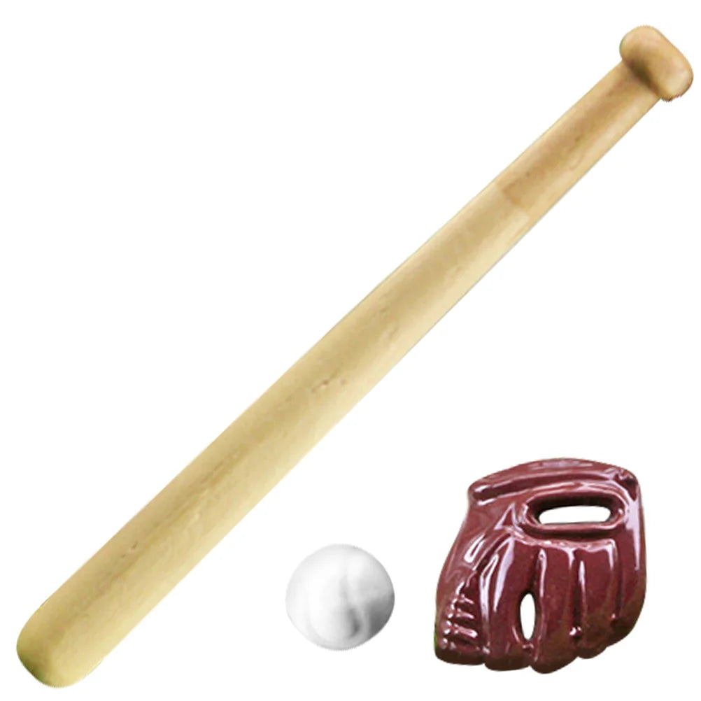 Simulation Baseball Baby Toys Mini House Decor Christmas Miniatures Sports Balls Accessories Playset Wooden Bat