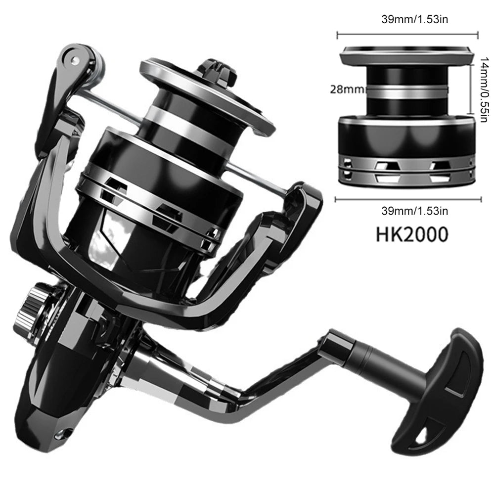 Spinning Reel Full Metal Body All Purpose Fishing Spinning Reel 12kg Max Drag for Saltwater and Freshwater Fishing