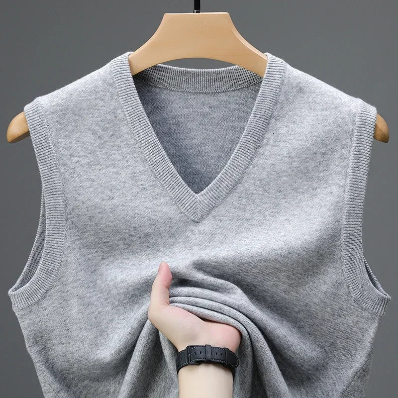 2025 Men's Casual Sweater Vest Warm Comfortable Autumn Winter Fashion Outerwear