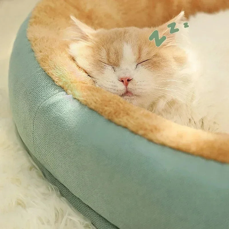 Warm Puppy Bed for Winter Cats Plush Goods Fluffy Beds Pet Accessories Houses Cushions Habitats Dog Mat Basket Supplies Kitten