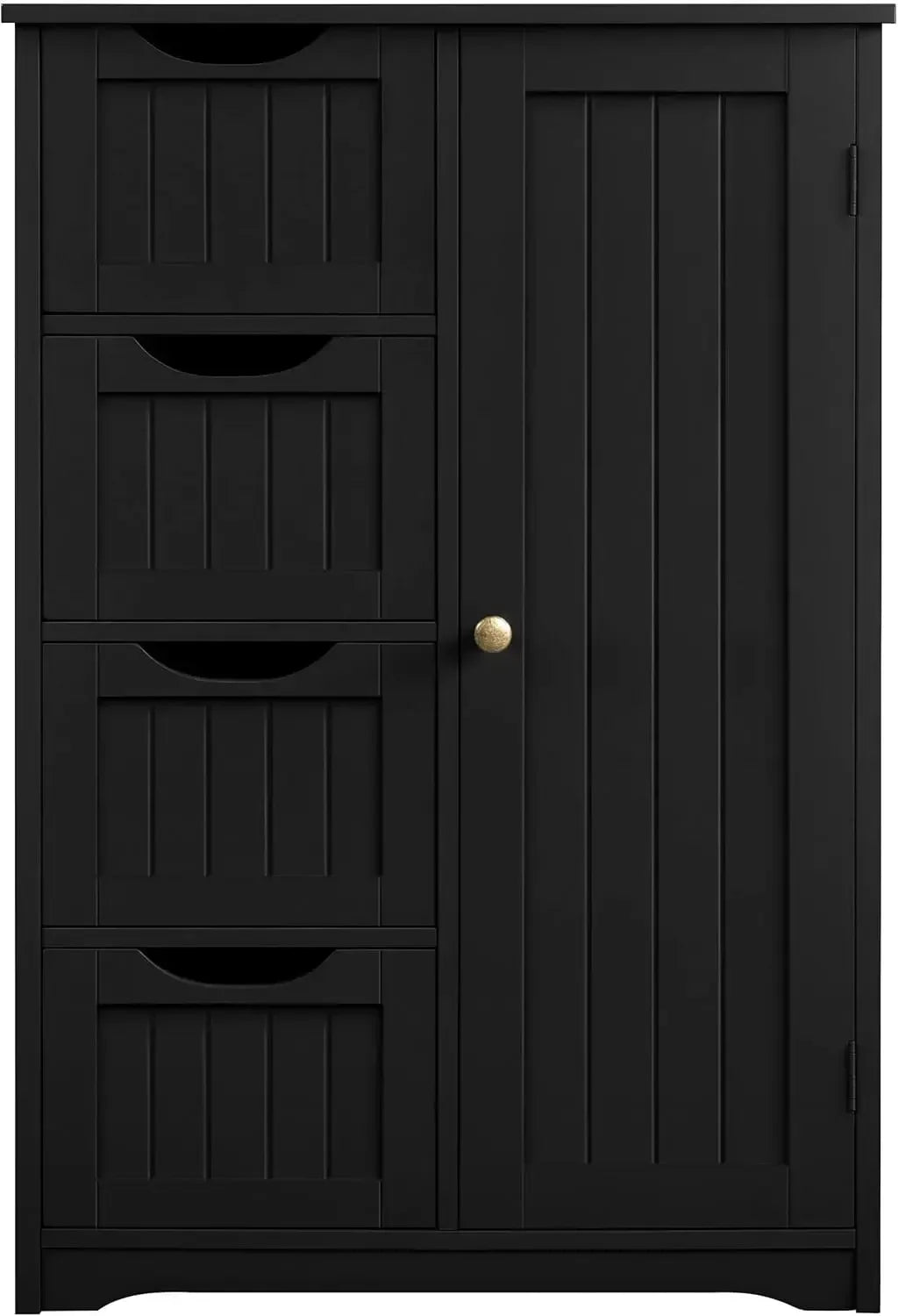 Freestanding Wooden Bathroom Storage Cabinet with 4 Drawers And 1 Cupboard Vanity Furniture for Bathroom Organization