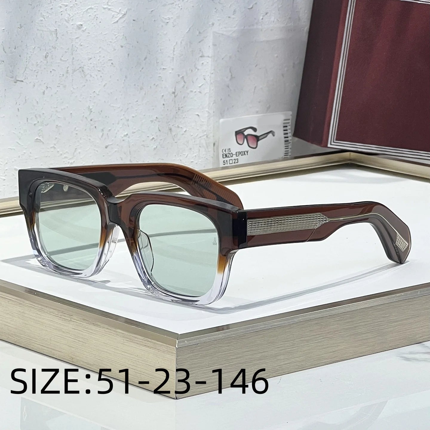 JMM ENZO EPOXY Luxury Handmade Sunglasses UV400 Classic Fashion High-Quality Outdoor Holiday Sun Glasses  Man And Woman