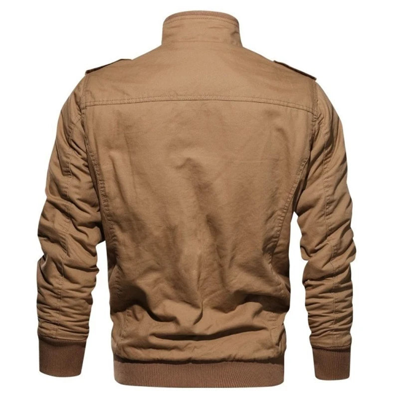 Men's Tactical Jacket Autumn Winter Fleece Tactical Jackets Men Casual Multiple Pockets Windproof Outdoor Workwear Coat
