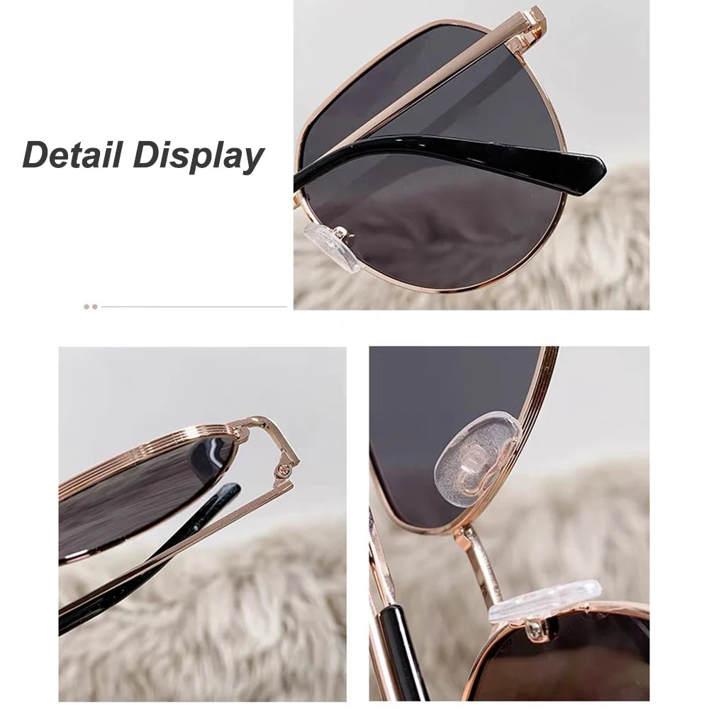 Driving Sunglasses Women Metal Polarized Large Frame Sun Glasses Fashion UV400 Shades Brand Designer Outdoor Anti Glare Goggles