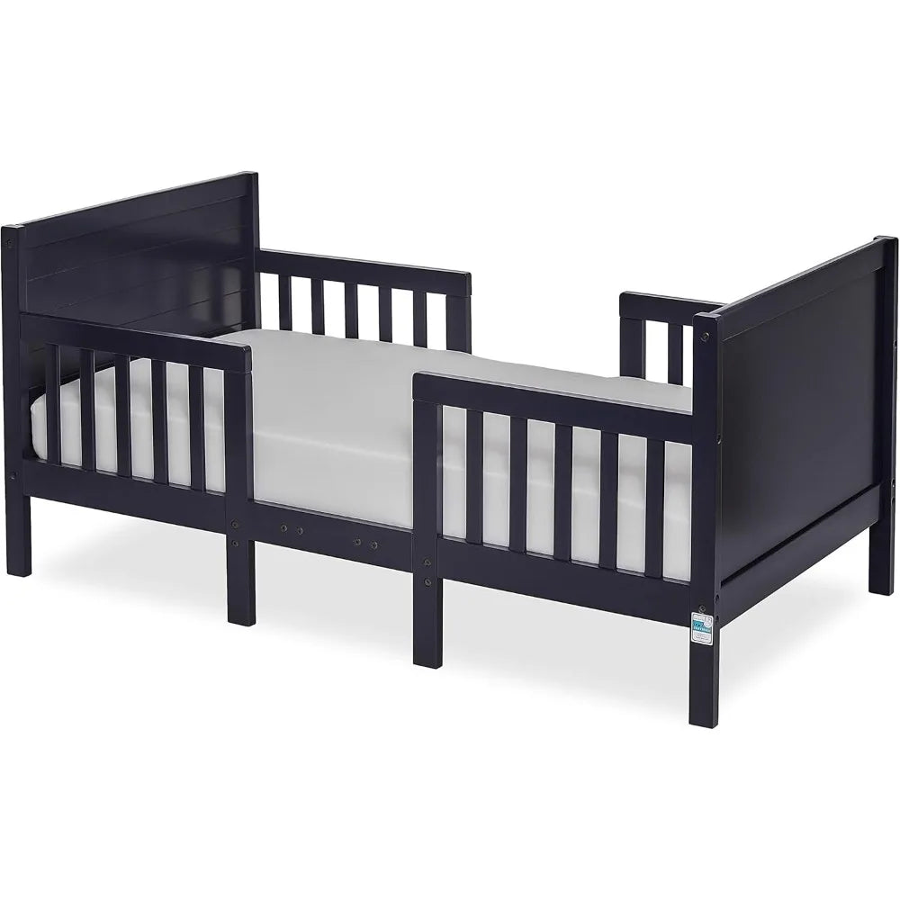 Dream On Me Hudson 3-in-1 Convertible Toddler Bed - Black and White, Greenguard Gold, JPMA Certified, Non-Toxic Finish