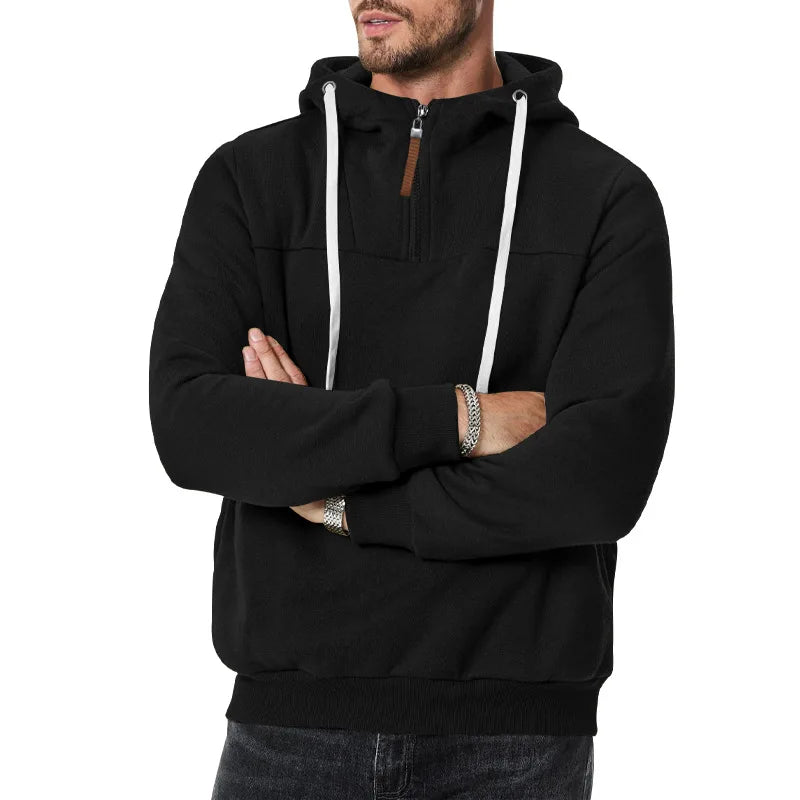2025 cross-border men's clothing wholesale fleece sleeve autumn and winter casual hooded new sweater