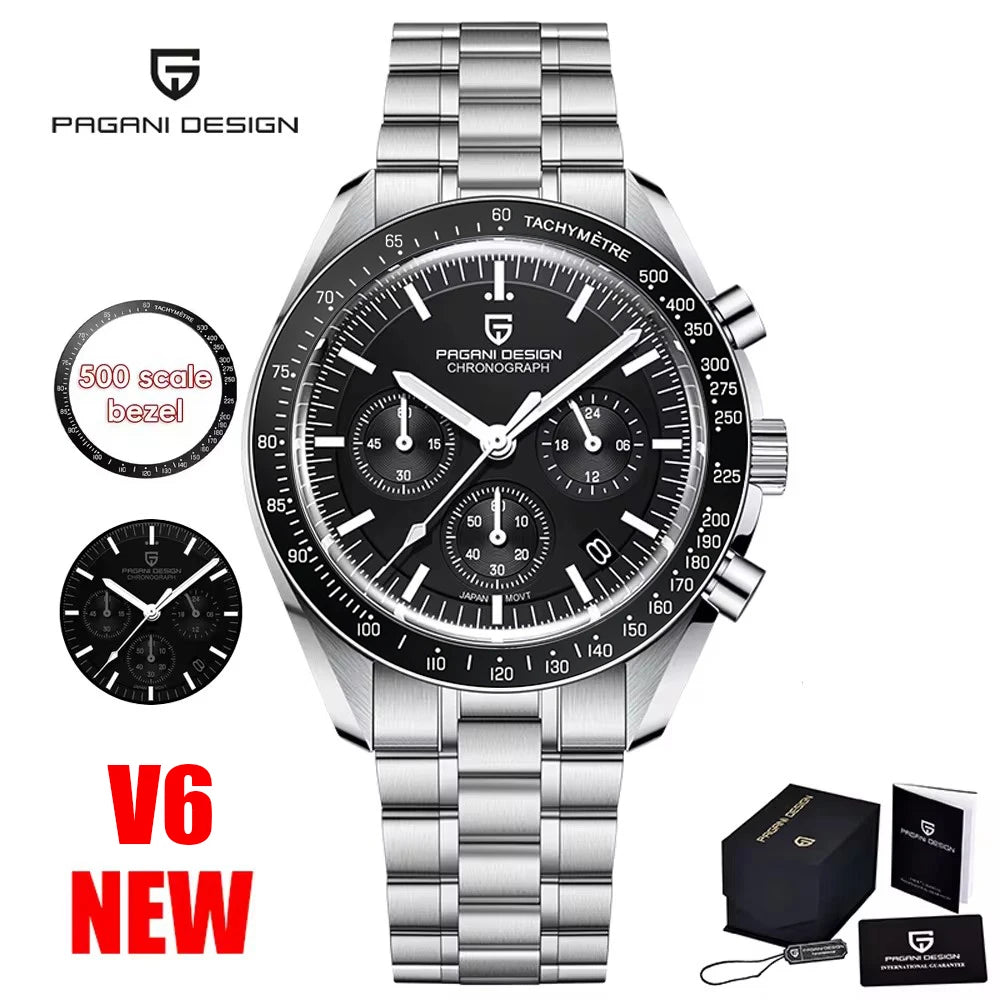 PAGANI DESIGN Saturn Men's Watches Top Luxury Quartz Watch For Men Chronograph Wristwatches AR Sapphire Waterproof Luminous Gift