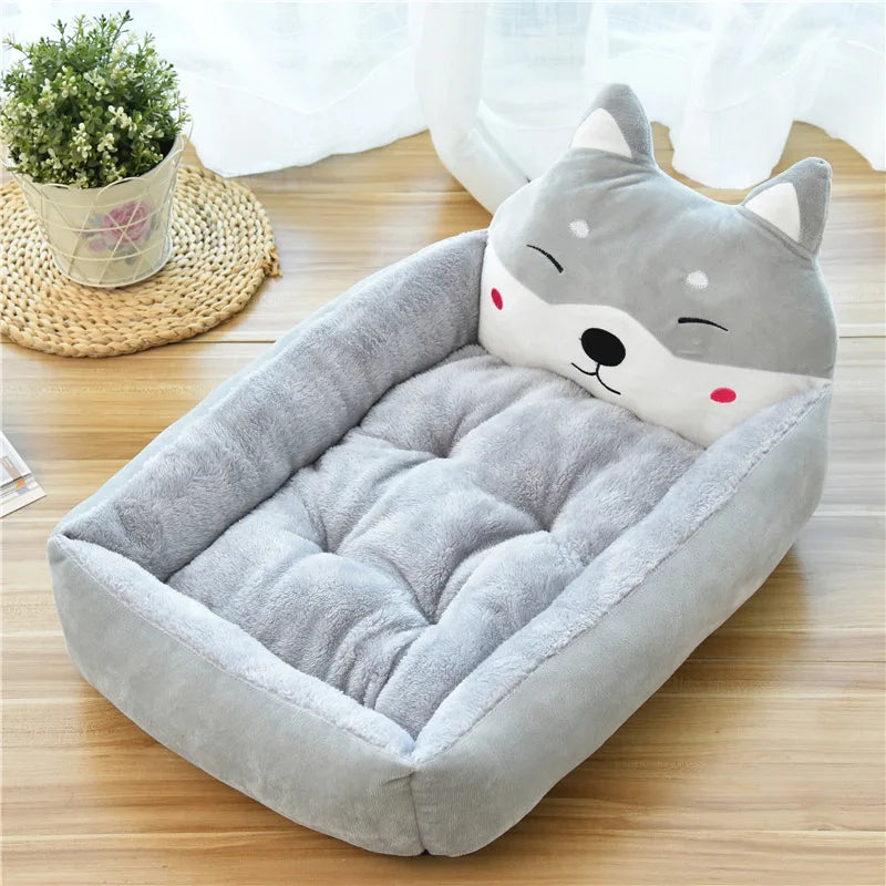 Winter Warm Puppy Cat Bed Sofa Washable Cartoon Pet Beds for Small Dogs Cats Yorkies Katten Kennels Pets Products Accessories