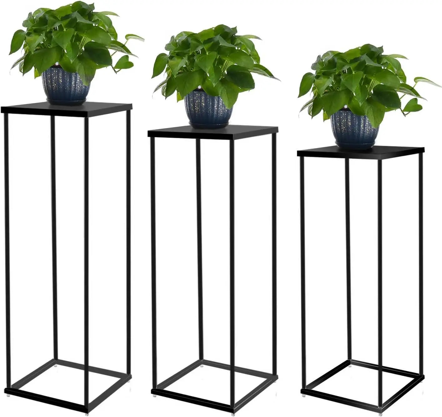 3Pcs Black Wedding Flower Vase  Metal Plant Shelf for Flower Display Corner Planter Pot Rack for Living Room Patio Decor
