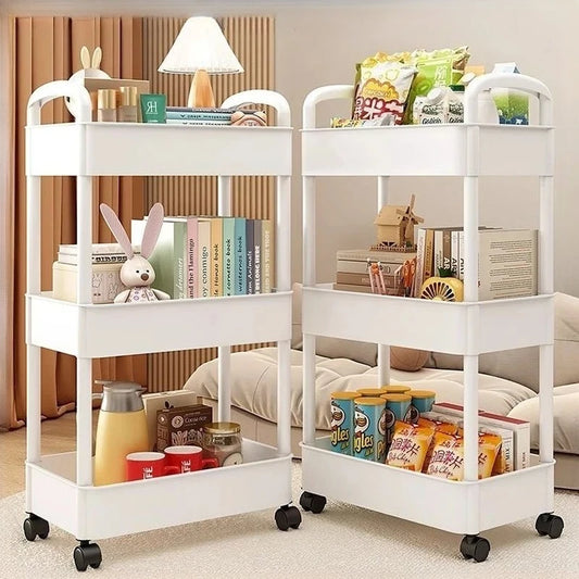 Household Multi-layer Small Cart Storage Rack Floor To Floor Kitchen Bedroom Bathroom Storage Rack Storage Rack With Wheels