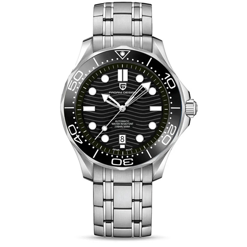 PAGANI DESIGN 2025 New V2 Waves Men's Watches 200M Diving Automatic Watch For Men AR Sapphire crystal Mechanical Wrist watch Men