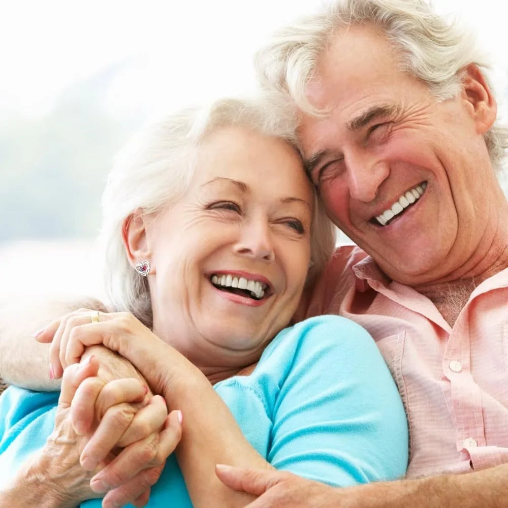 Sterling Silver Heart Birthstone Earrings, Double Stone Anniversary Gifts for Women, Ideal Birthday Present for Chris