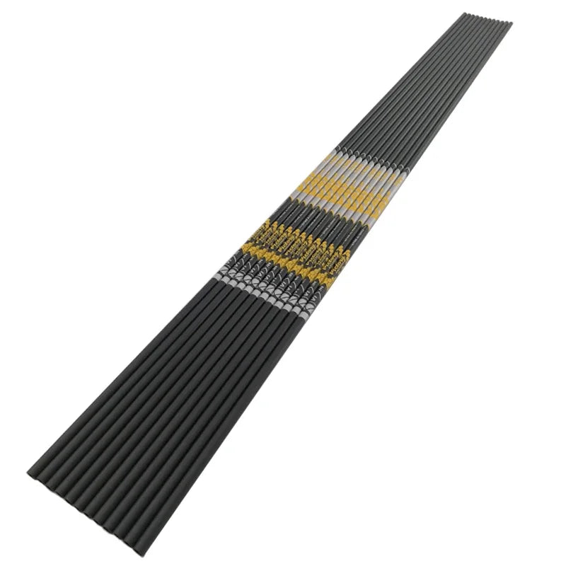 Spine350-1300 V1 Carbon Arrow Shaft for Recurve Compound Bow and Arrows, Shooting Accessories ID4.2mm 12Pcs