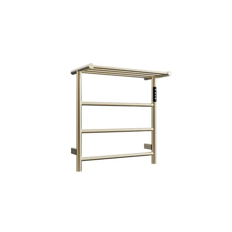 Heated Towel Rack with Shelf, 3-Bar Wall-Mounted Towel Warmer for Bathroom, Touch Screen Timer, 304 Stainless Steel,