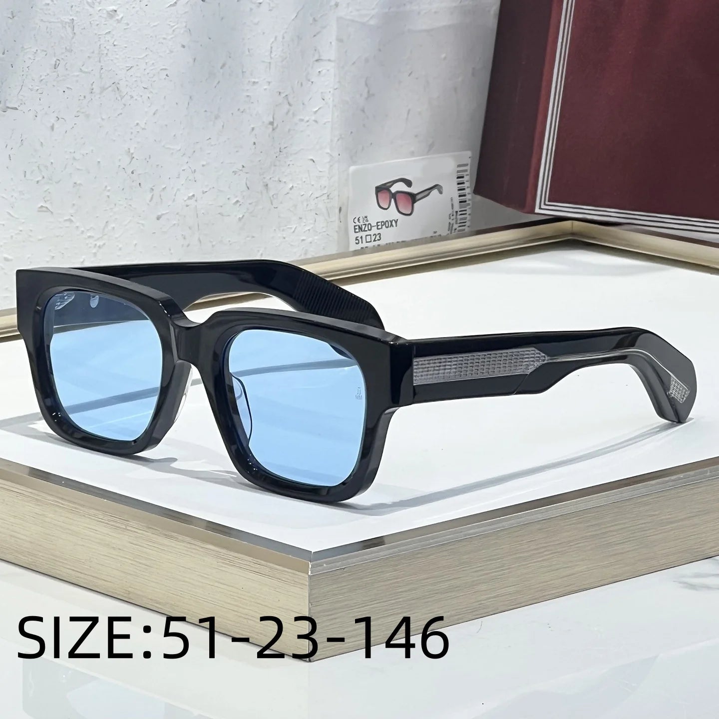 JMM ENZO EPOXY Luxury Handmade Sunglasses UV400 Classic Fashion High-Quality Outdoor Holiday Sun Glasses  Man And Woman